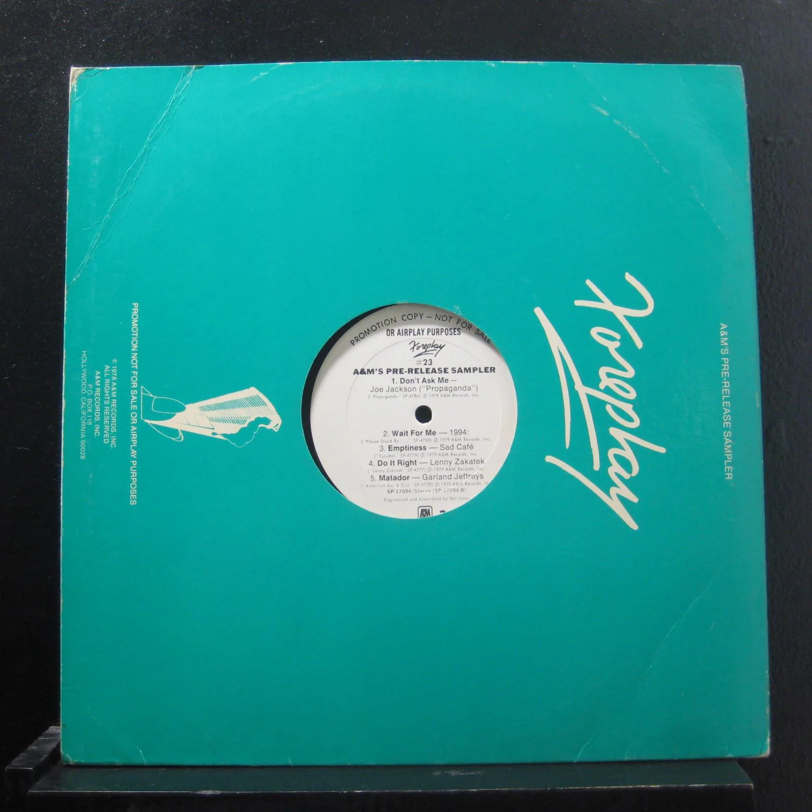 Various - Foreplay #23: A&M's Pre-Release Sampler - VG+ (VG- Cover) LP Record 1979 A&M Stereo Vinyl - Pop - Image 2
