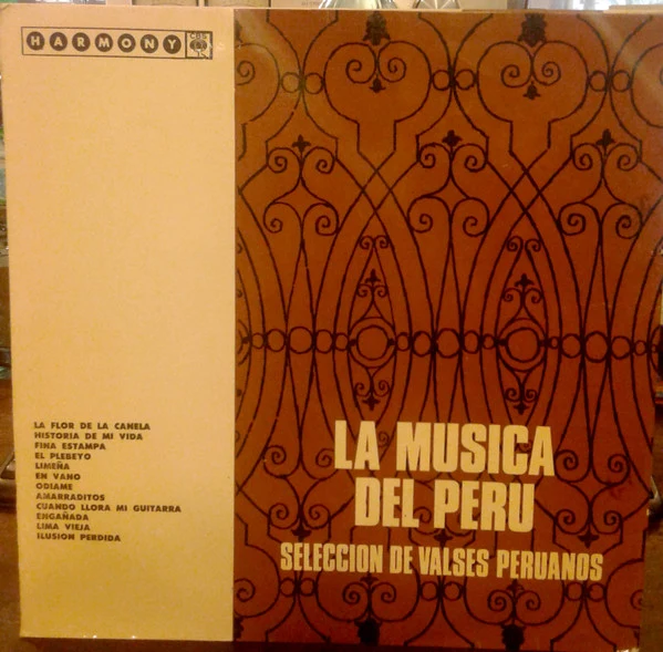 Various - La Musica Del Peru · Seleccion De Valses Peruanos - VG LP Record 1970 Harmony CBS Argentina Vinyl - Latin / Folk