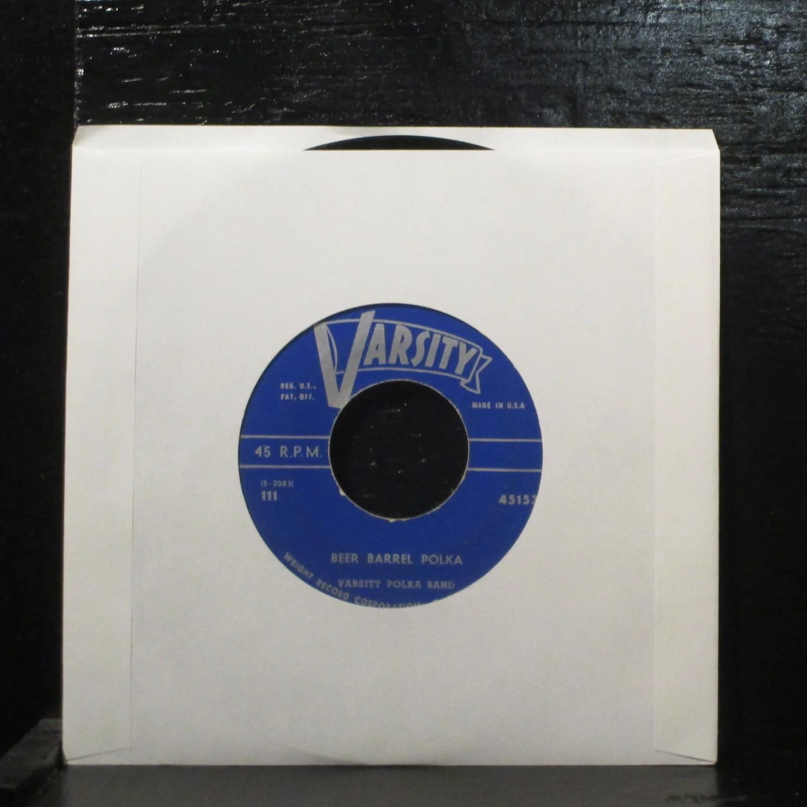 Varsity Polka Band  Beer Barrel Polka VG+ 7" Vinyl 45 Varsity 4540 Polka - Image 2