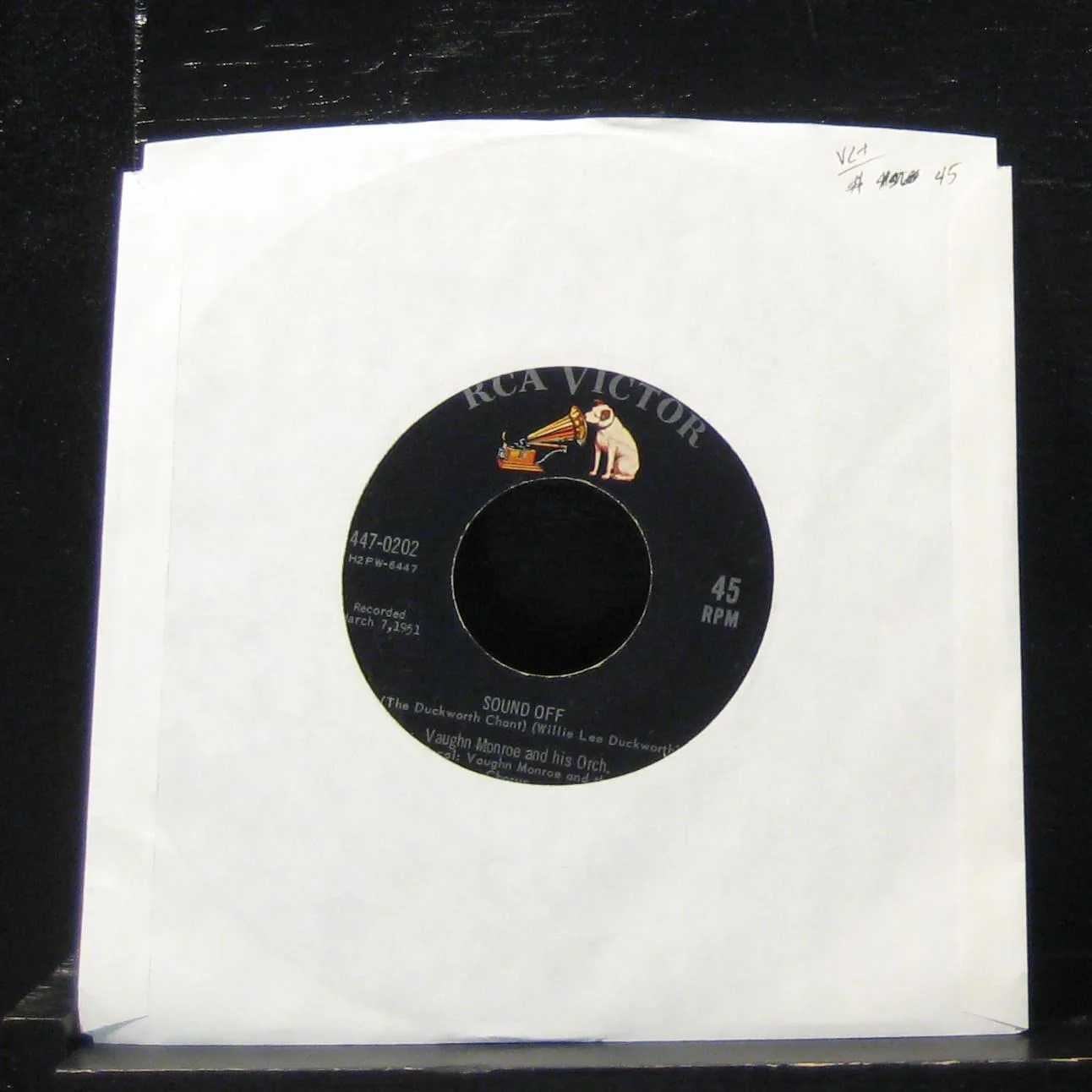 Vaughn Monroe - Sound Off / Tangerine 7" VG+ 447-0202 Vinyl 45 RCA