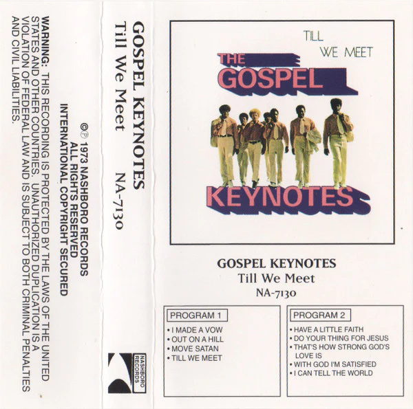 The Gospel Keynotes - Till We Meet - Mint- Cassette 1973 Nashboro USA Clear Tape - Gospel