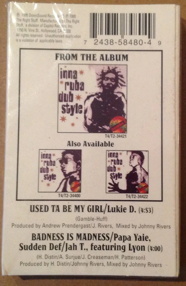 Papa Yaie / Lukie D - Badness Is Madness / Use Ta Be My Girl - VG+ Cassette Single 1995 Down Sound USA Tape - Hip Hop / Gangsta / Reggae - Image 2