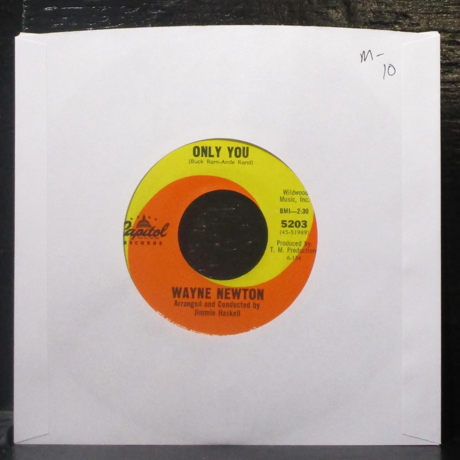 Wayne Newton - Only You / Too Late To Meet 7" Mint- Vinyl 45 Capitol 5203 USA