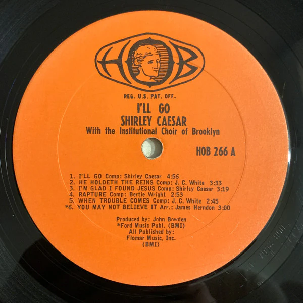 Shirley Caesar With The Institutional Choir Of Brooklyn - I'll Go - VG+ (VG cover) LP Record 1967 USA Original Vinyl - Gospel / Soul - Image 3