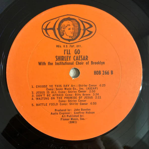 Shirley Caesar With The Institutional Choir Of Brooklyn - I'll Go - VG+ (VG cover) LP Record 1967 USA Original Vinyl - Gospel / Soul - Image 4
